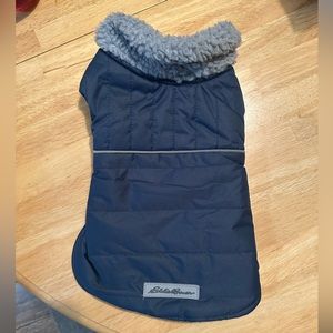 Navy Blue Eddie Bauer Pet fleece lined Jacket size Small